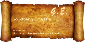 Goldberg Etelka névjegykártya